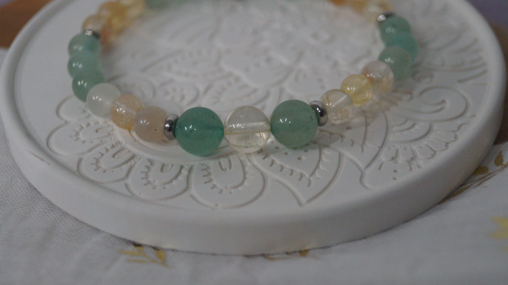 Bracelet Épanouissement – Aventurine verte & Citrine | CréaD’Âme