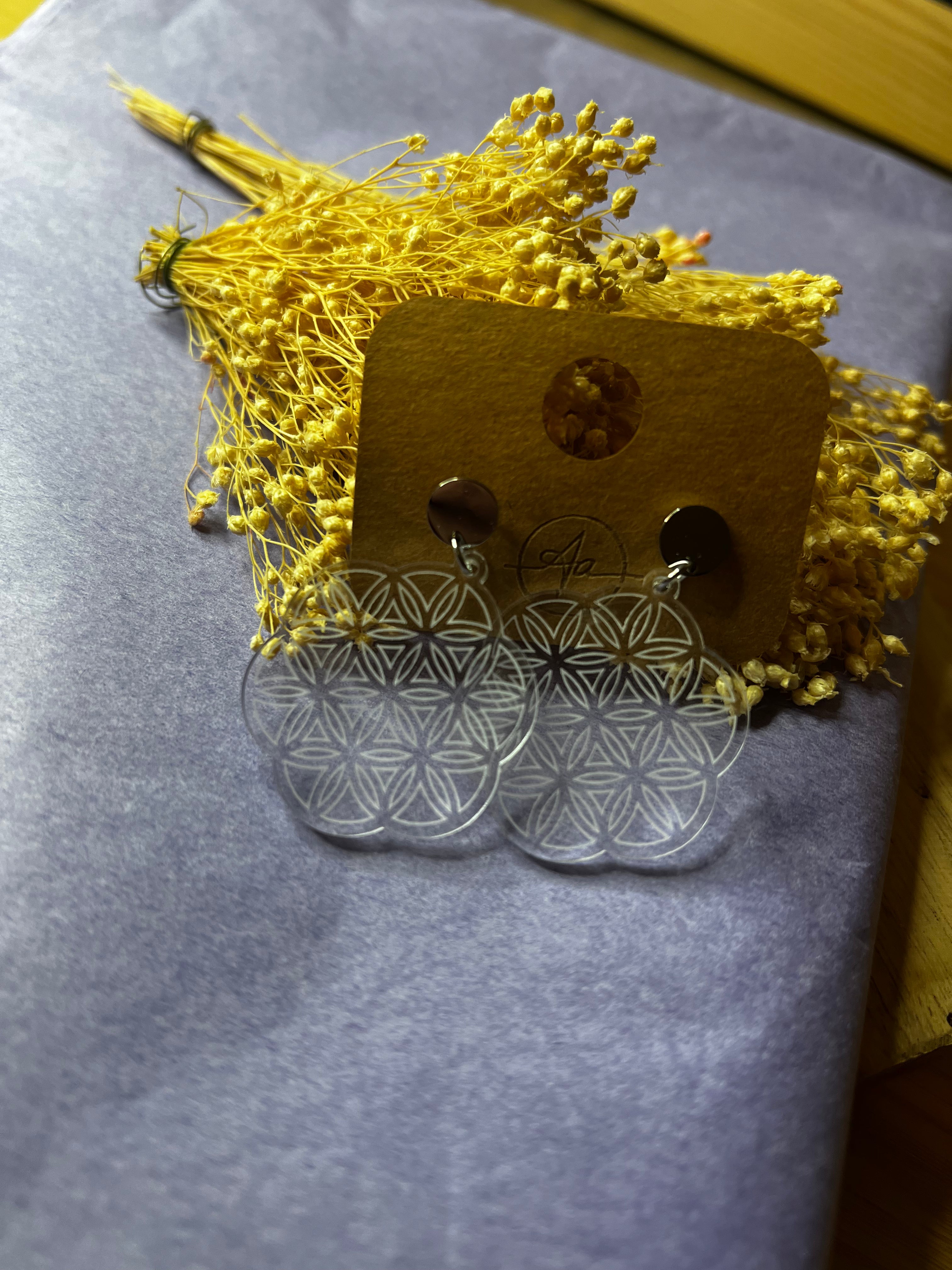 Boucles d’oreilles Fleur de Vie — CréaD’Âme